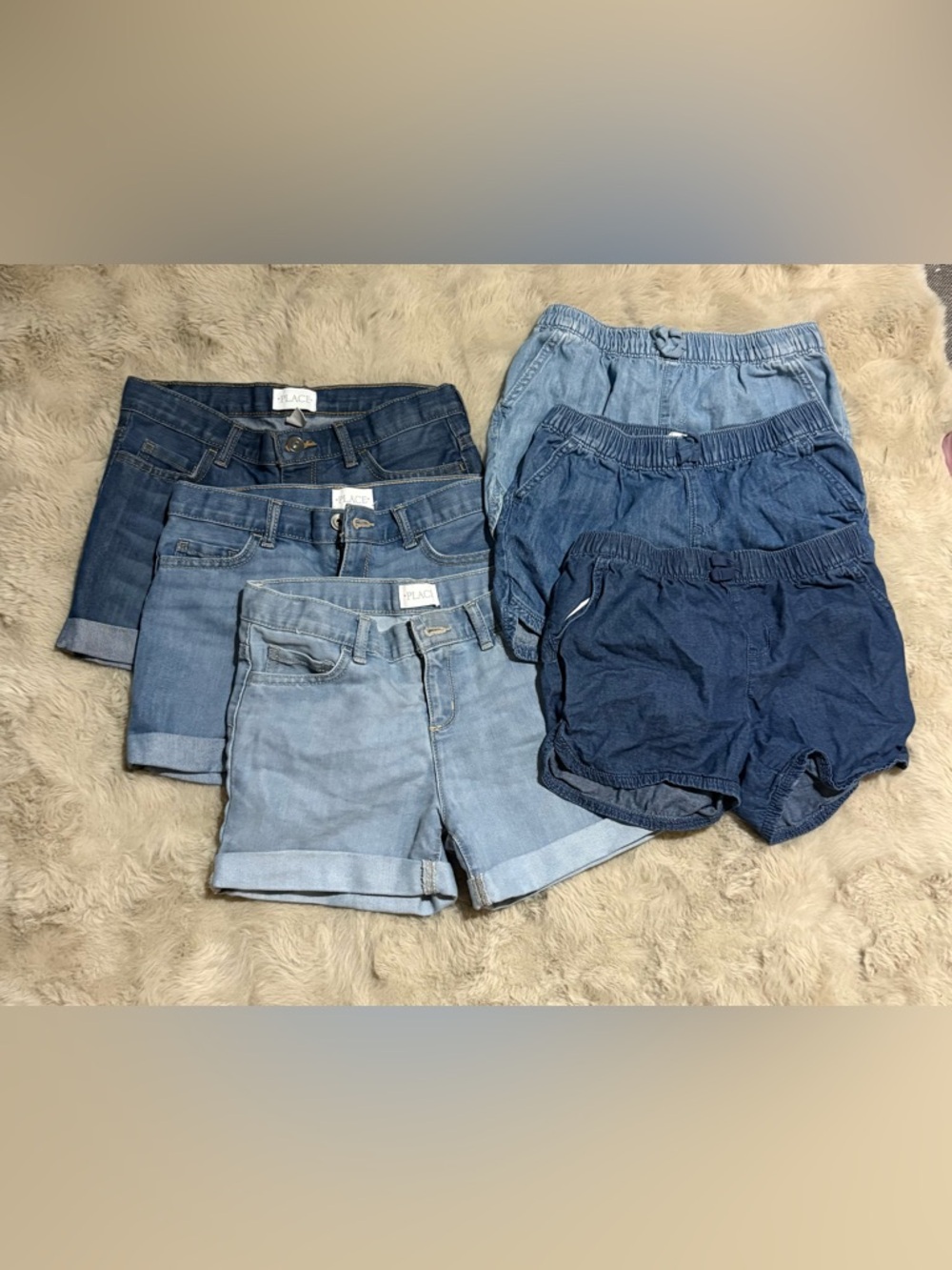 The Children’s Place Assorted Girls Denim Shorts - Light to Dark Blue (6 Pair)
